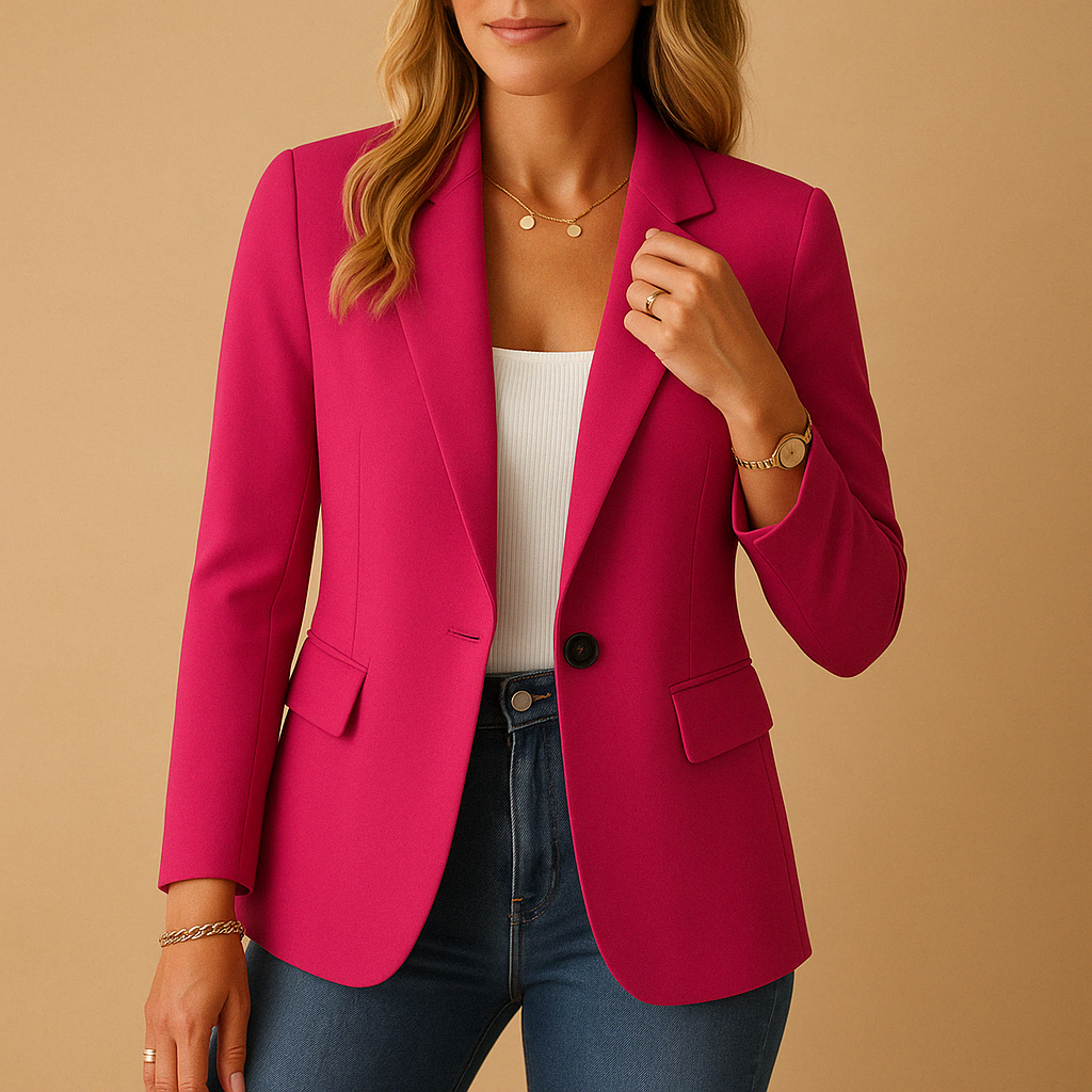 Dames Tailored Blazer in rood, Klassieke Pasvorm
