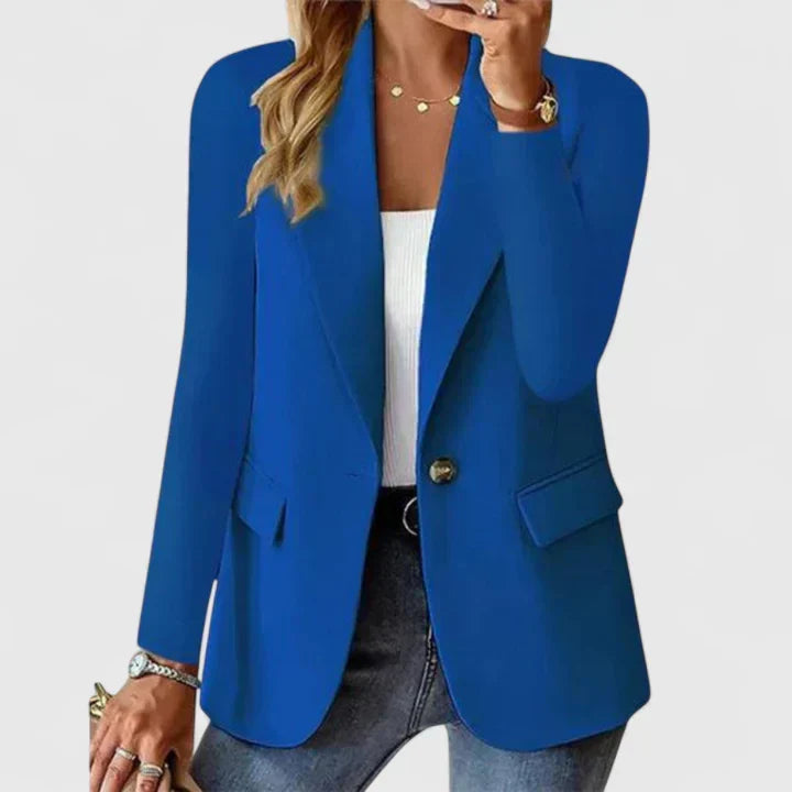 Dames Tailored Blazer in blauw, Klassieke Snit