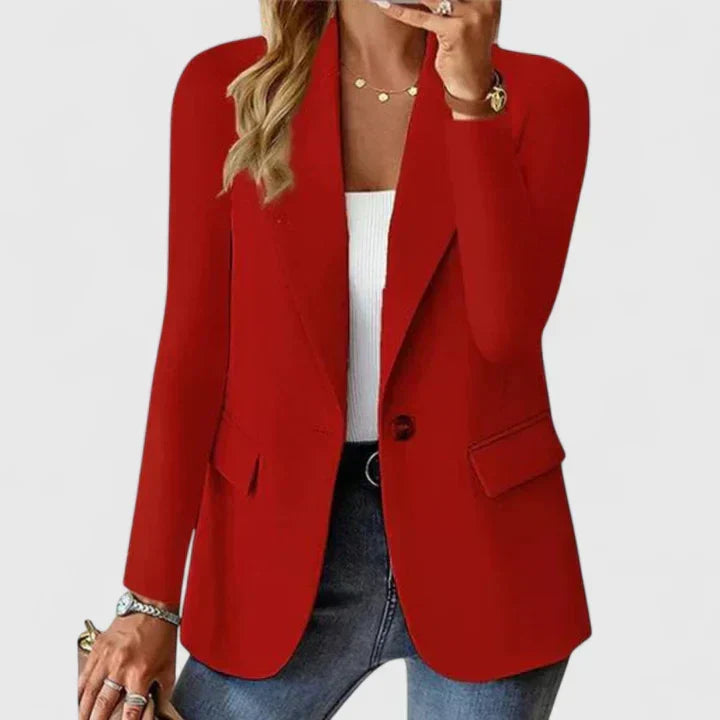 Dames Tailored Blazer in rood, Klassieke Snit