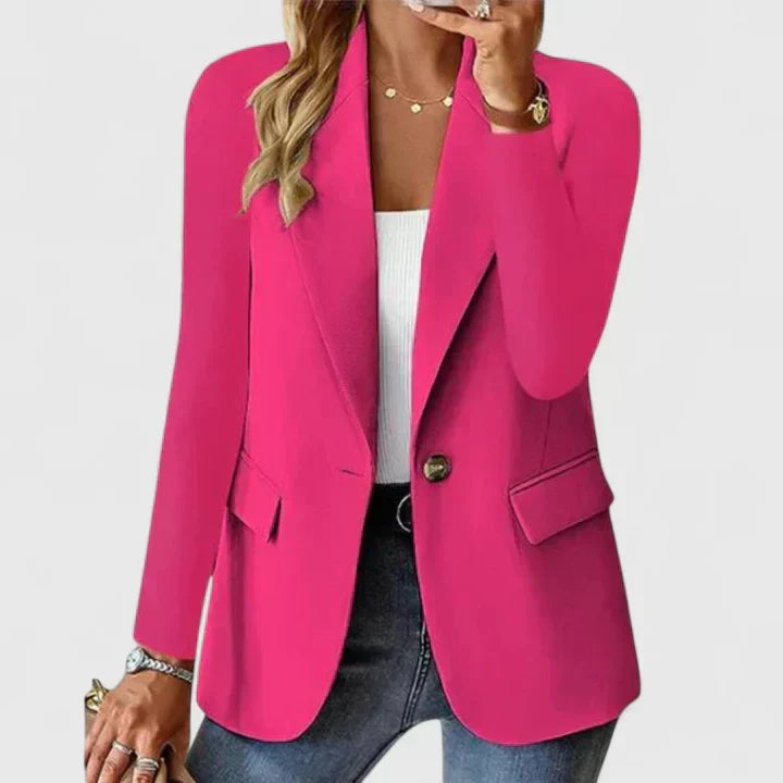Dames Tailored Blazer in roze, Klassieke Snit