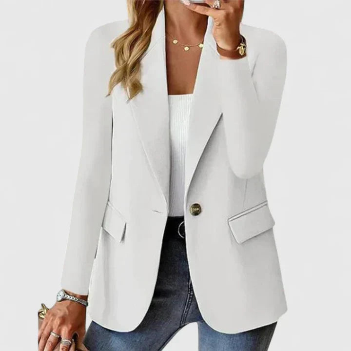 Dames Tailored Blazer in wit, Klassieke Snit