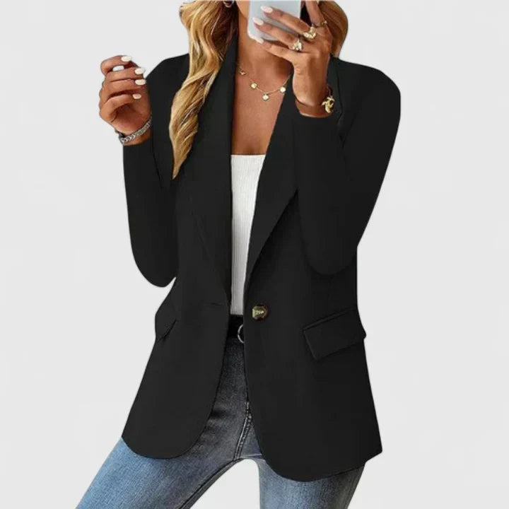 Dames Tailored Blazer in zwart, Klassieke Snit
