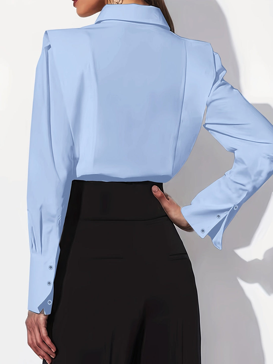 Dames Tailored Button-Up Shirt - Klassieke Blouse