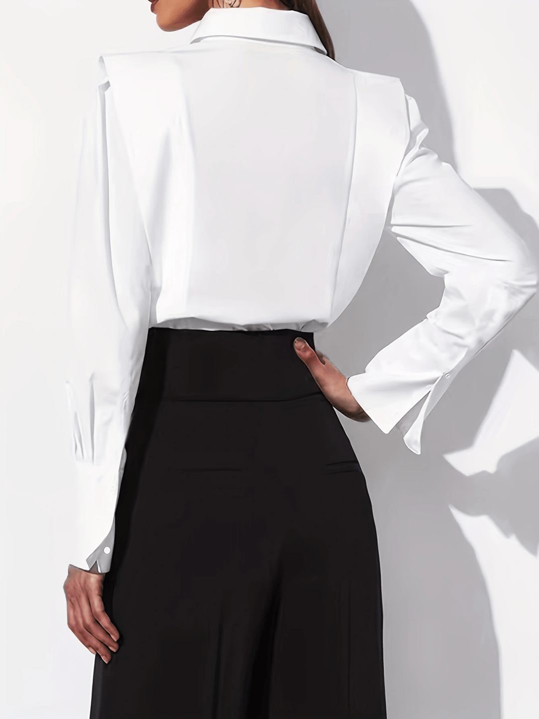 Dames Tailored Button-Up Shirt - Klassieke Blouse