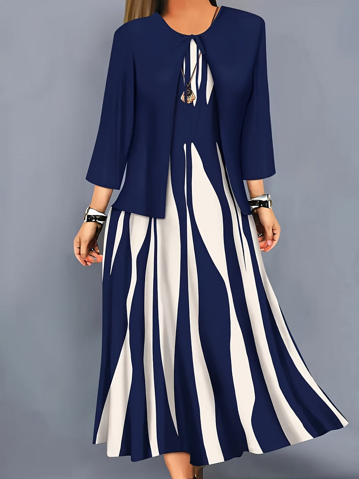 Dames Tweedelig Elegante Jurk Set - Klassieke Stijl