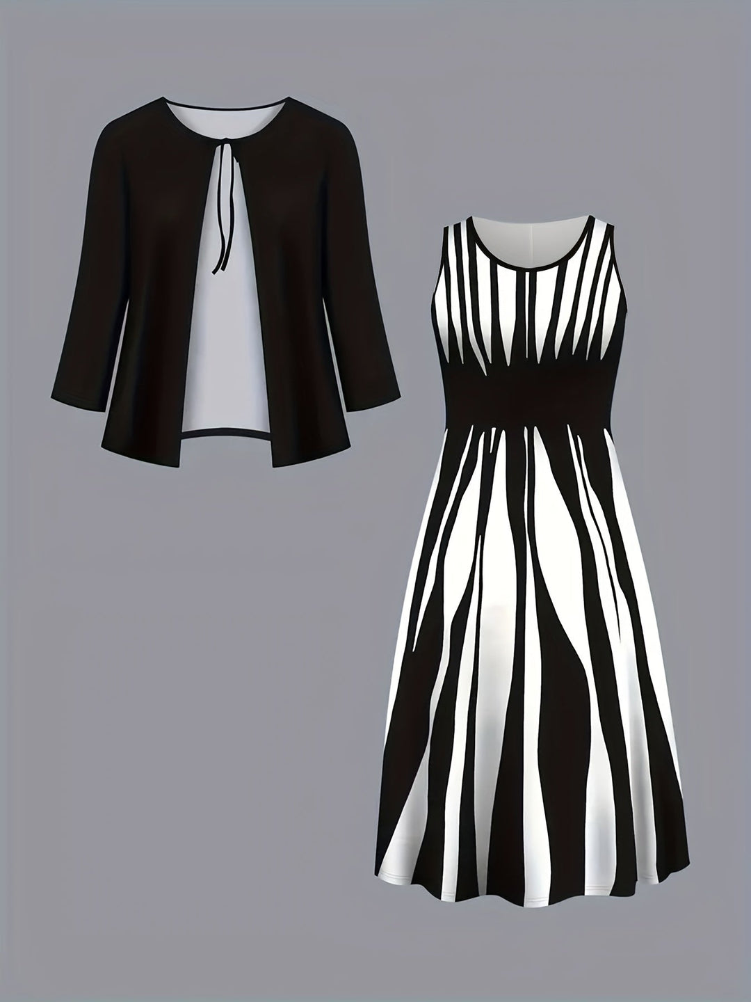 Dames Tweedelig Elegante Jurk Set - Klassieke Stijl
