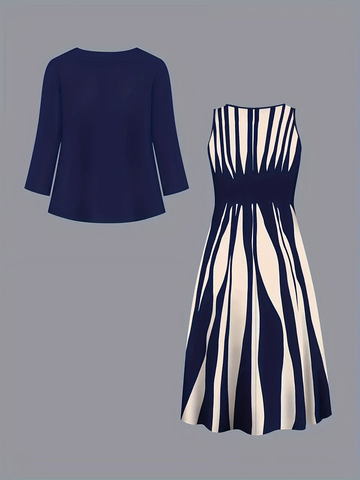 Dames Tweedelig Elegante Jurk Set - Klassieke Stijl