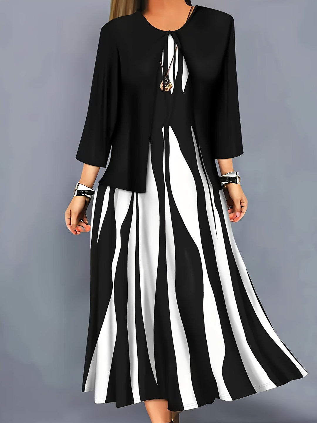 Dames Tweedelig Elegante Jurk Set - Klassieke Stijl