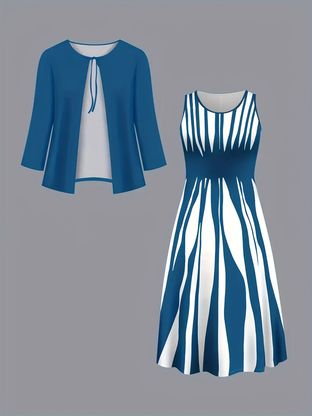 Dames Tweedelig Elegante Jurk Set - Klassieke Stijl