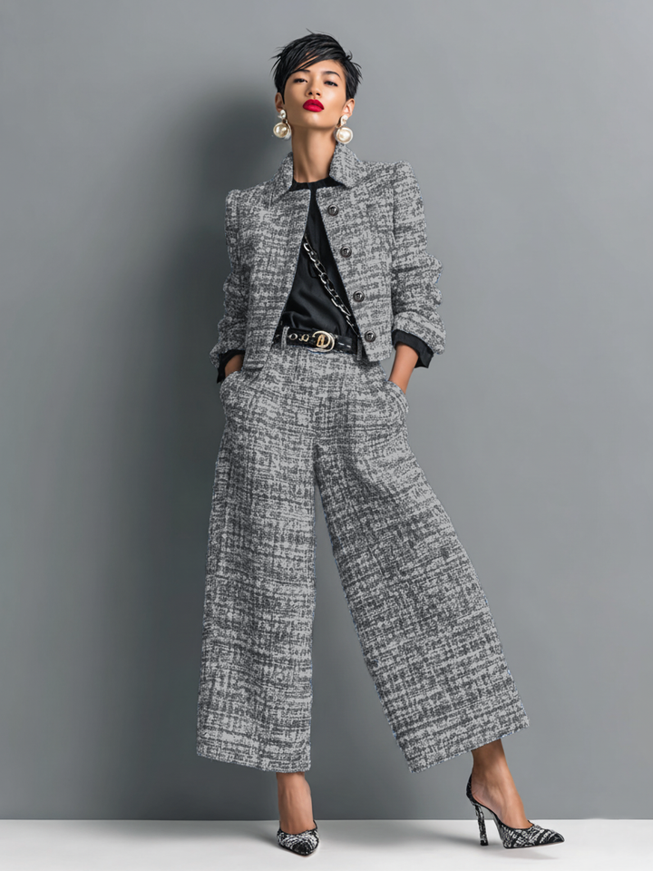 Dames Tweedelig Set - Elegante Ensemble - Zwart