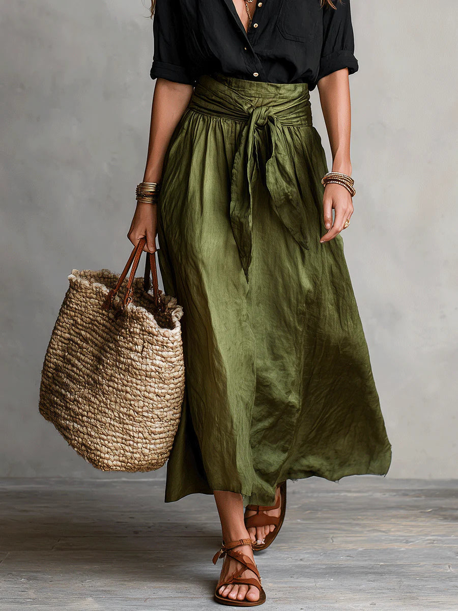 Dames Tweedelig Set Shirt Midi Rok - Ontspannen Elegantie