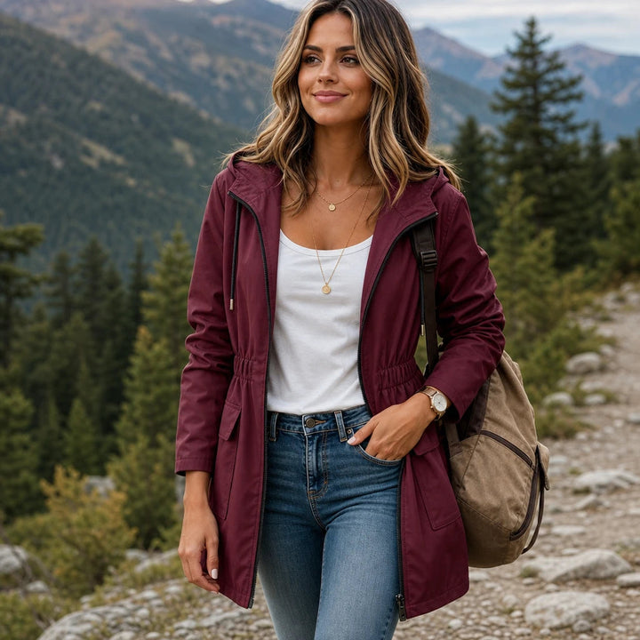 Dames Verstelbare Taille Hooded Parka - Klassieke Snit