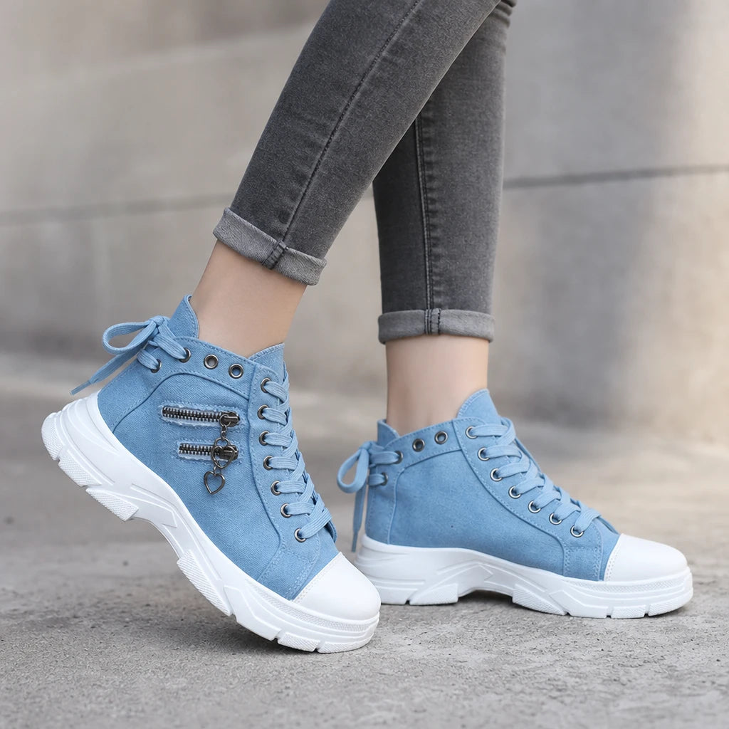 Dames Vetersneaker Platformlaarzen - Casual Enkelhoog