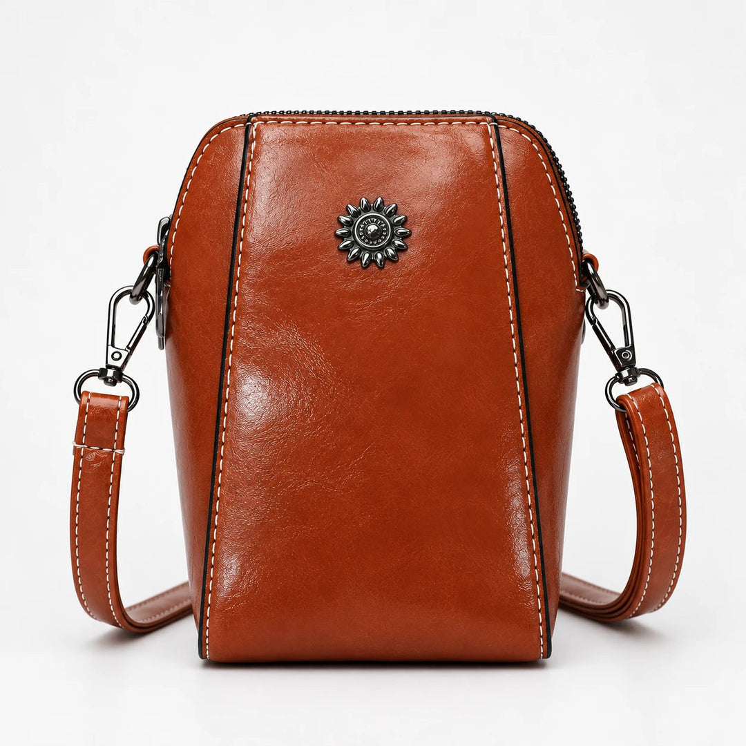 Dames Vintage Mini Crossbody Tas in bruin, Compact en Elegant