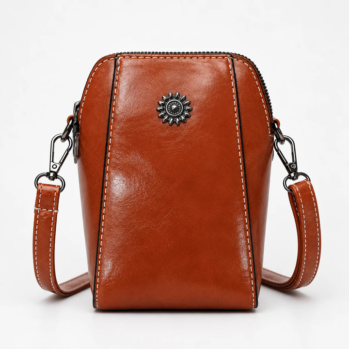 Dames Vintage Mini Crossbody Tas in bruin, Compact en Elegant