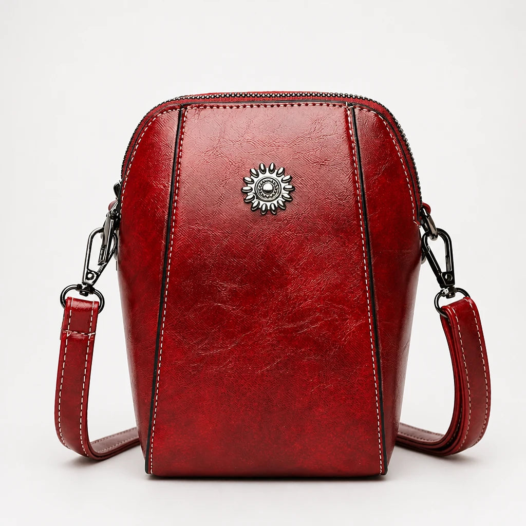 Dames Vintage Mini Crossbody Tas in rood, Compact en Elegant