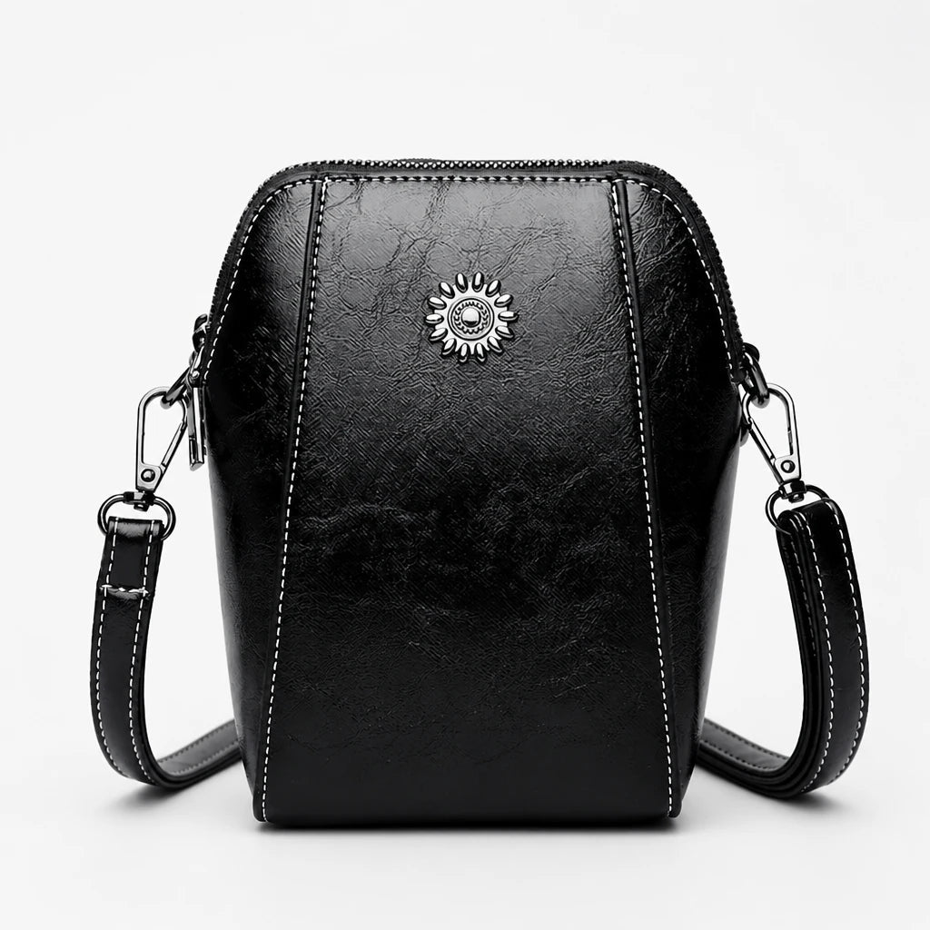 Dames Vintage Mini Crossbody Tas in zwart, Compact en Elegant