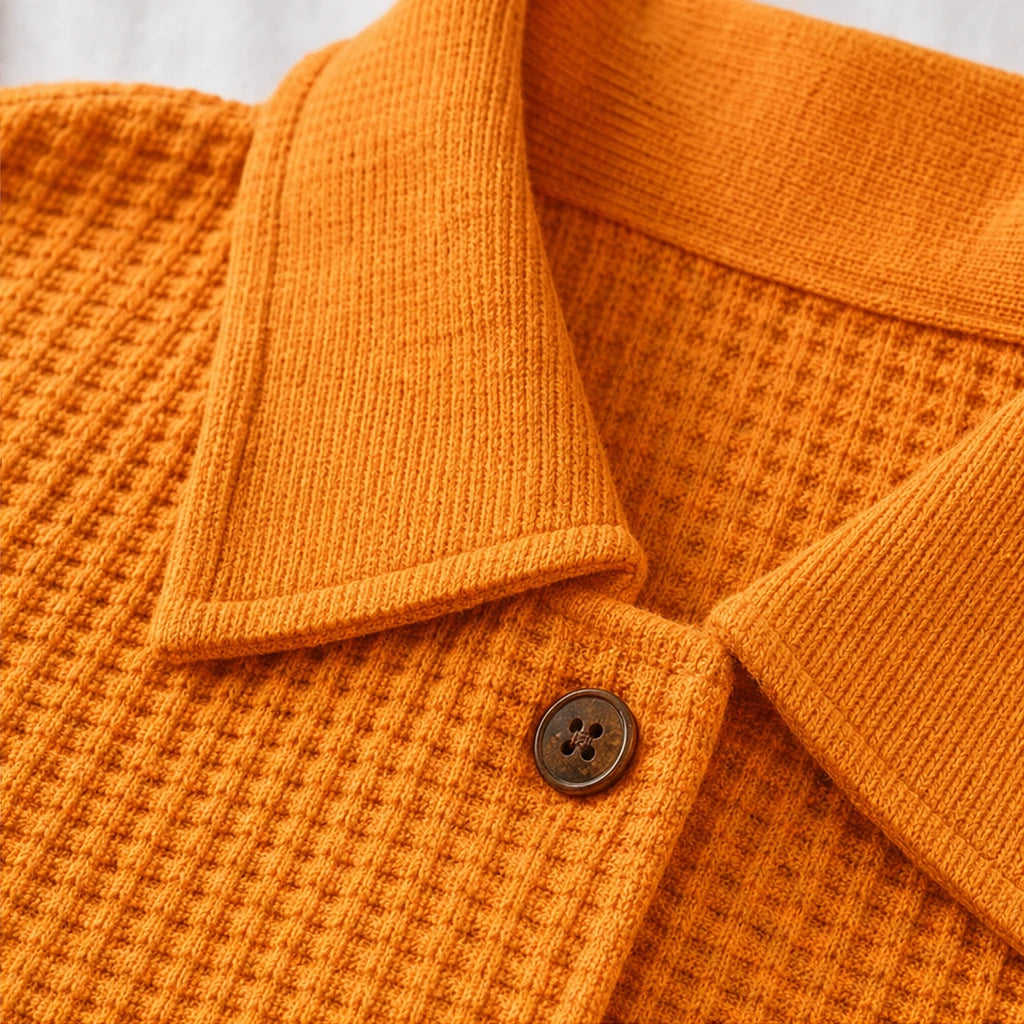 Dames Wafelstructuur Lange Mouwen V-Hals Blouse - Casual