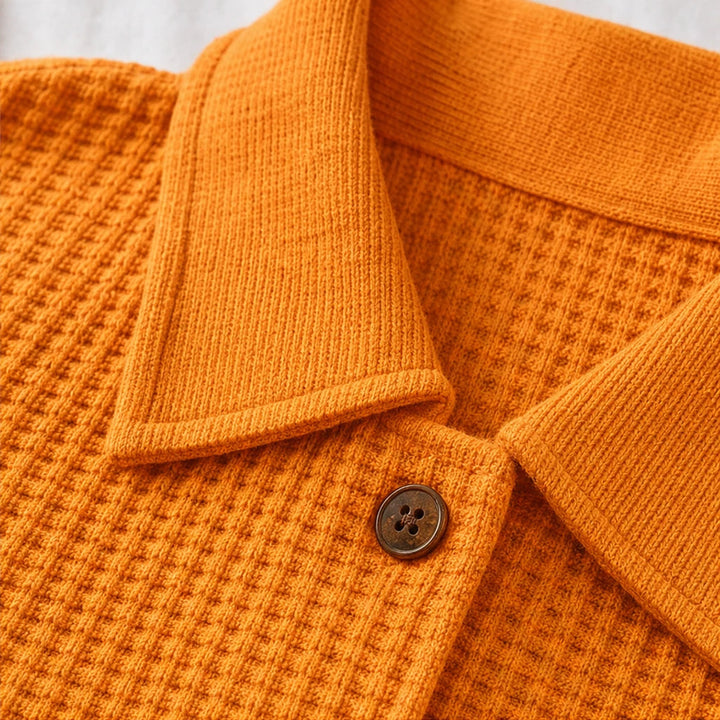 Dames Wafelstructuur Lange Mouwen V-Hals Blouse - Casual