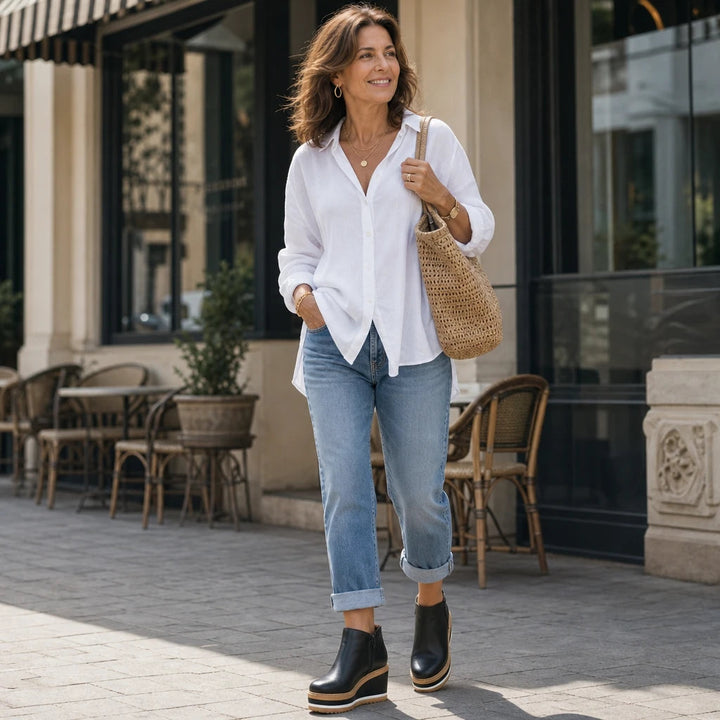Dames Wedge Enkellaarzen met Ritssluiting - Zwart