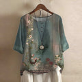 Dames Blouse | Vintage Bloemenprint | Losse Pasvorm | Zomer
