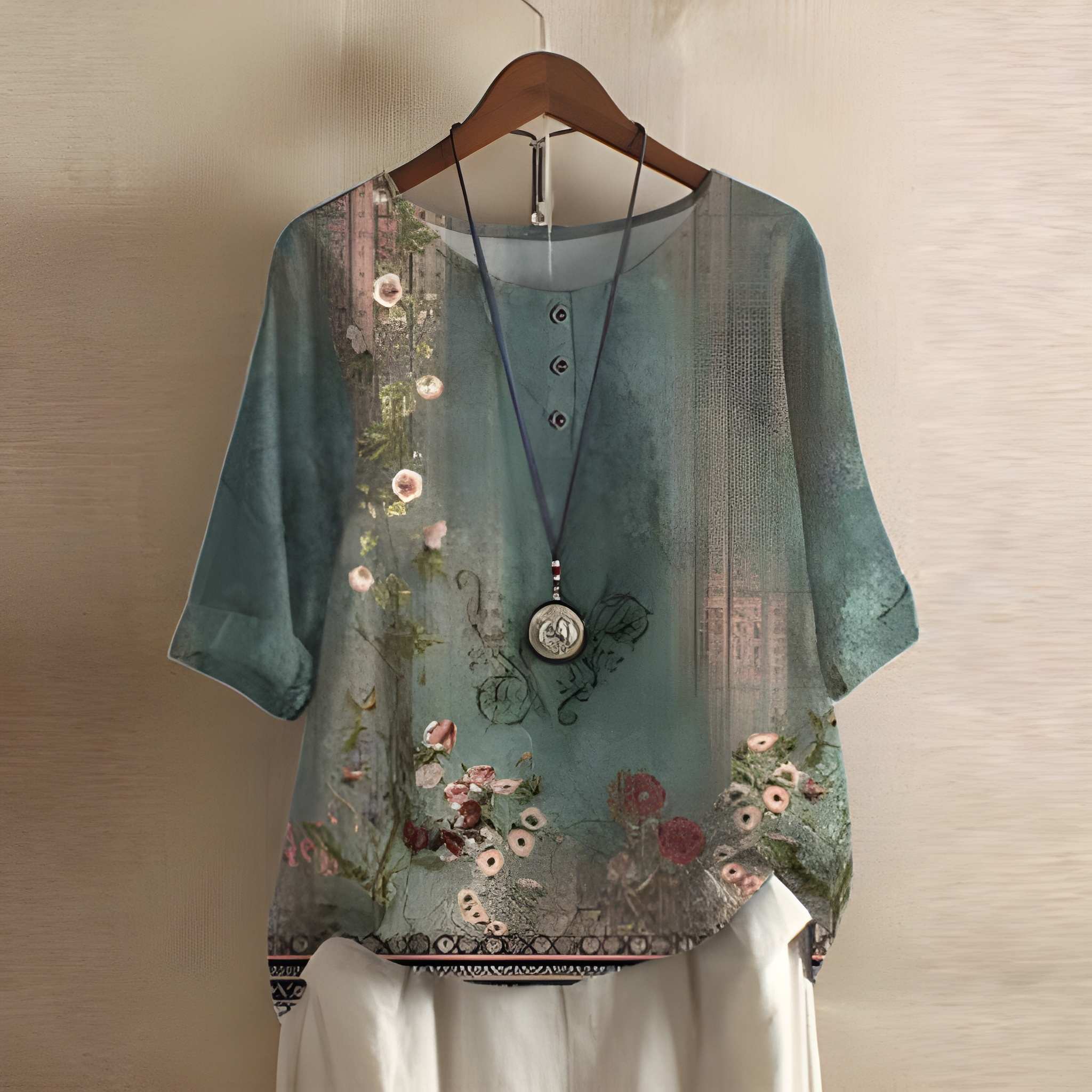 Dames Blouse | Vintage Bloemenprint | Losse Pasvorm | Zomer