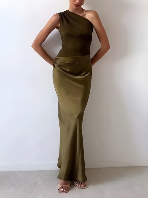 Dames Jurk | Asymmetrische Halslijn | Elegante Avondlook | Zomer