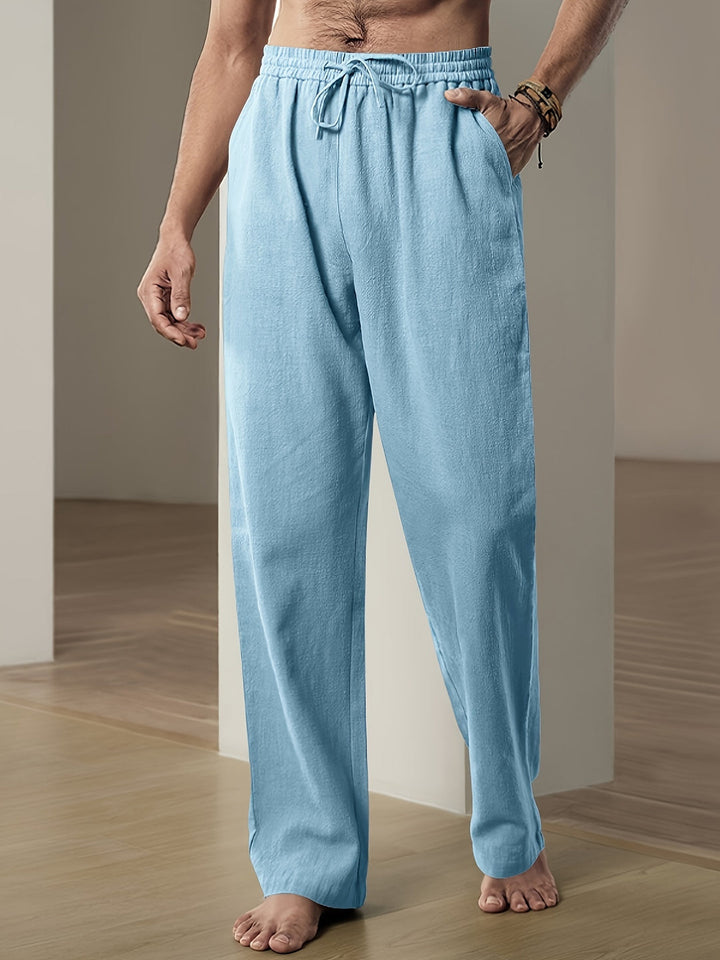 Heren Broek | Wijde Pijpen | Elastische Taille | Zomer