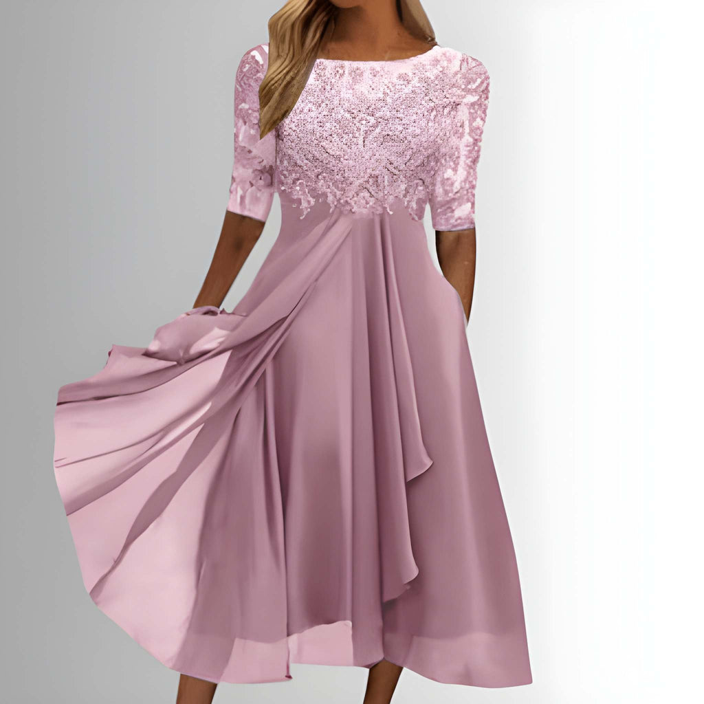 Dames Jurk | Kanten Top | Zwierige Maxi | Zomer