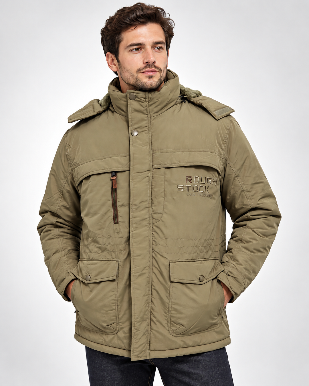 Heren Winterjas Leger Look - Warm & Stoer