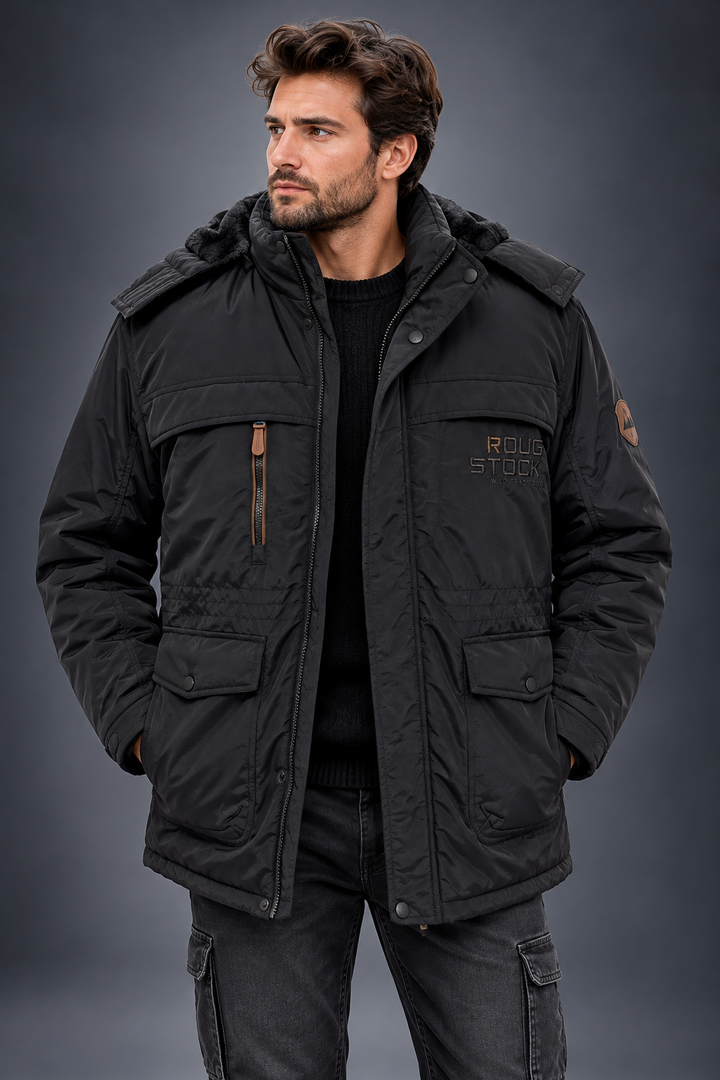 Heren Winterjas Leger Look - Warm & Stoer