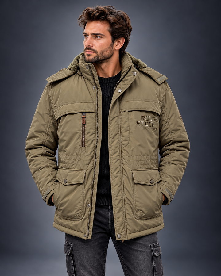 Heren Winterjas Leger Look - Warm & Stoer