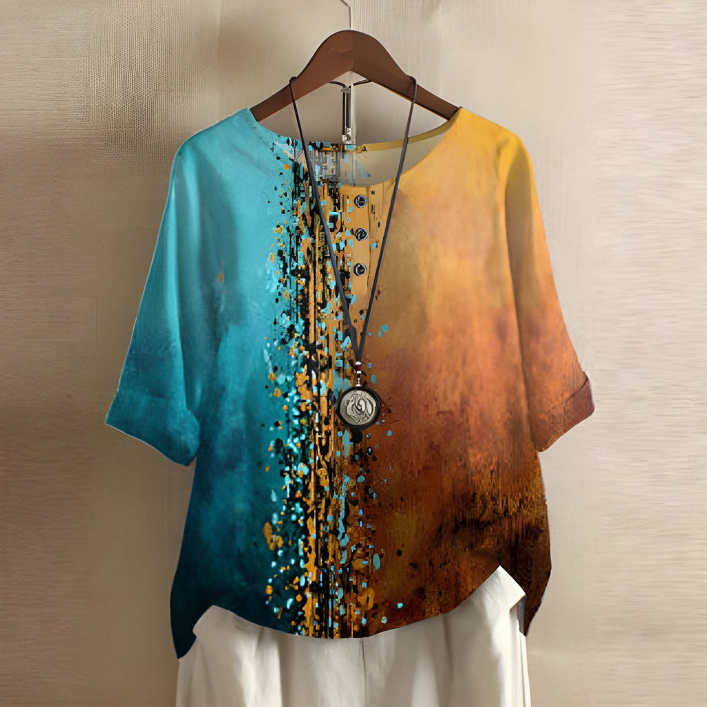 Dames Blouse | Vintage Bloemenprint | Losse Pasvorm | Zomer