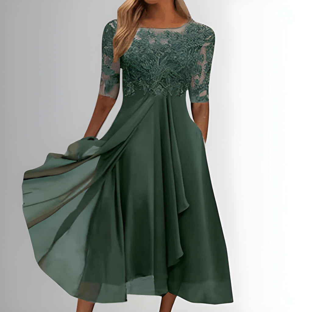 Dames Jurk | Kanten Top | Zwierige Maxi | Zomer