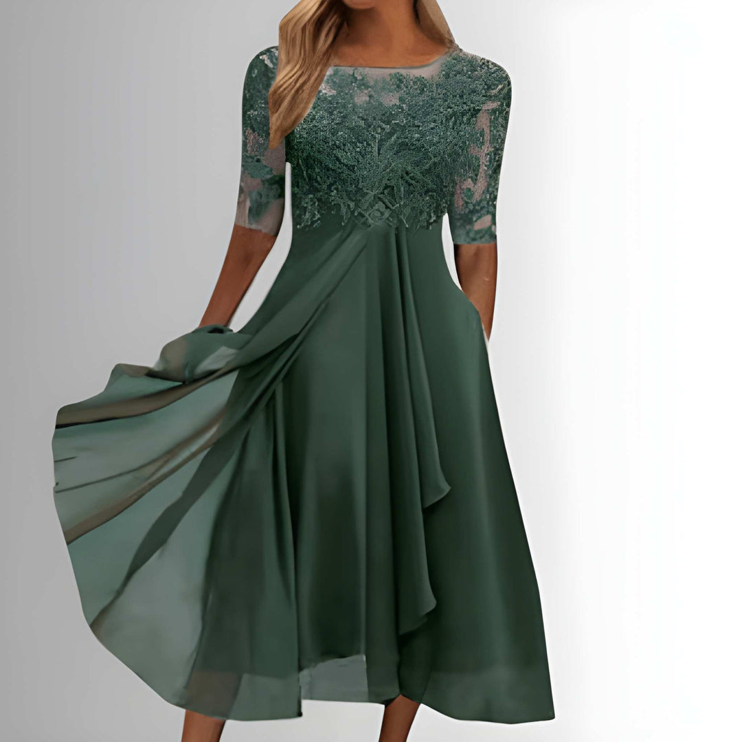 Dames Jurk | Kanten Top | Zwierige Maxi | Zomer