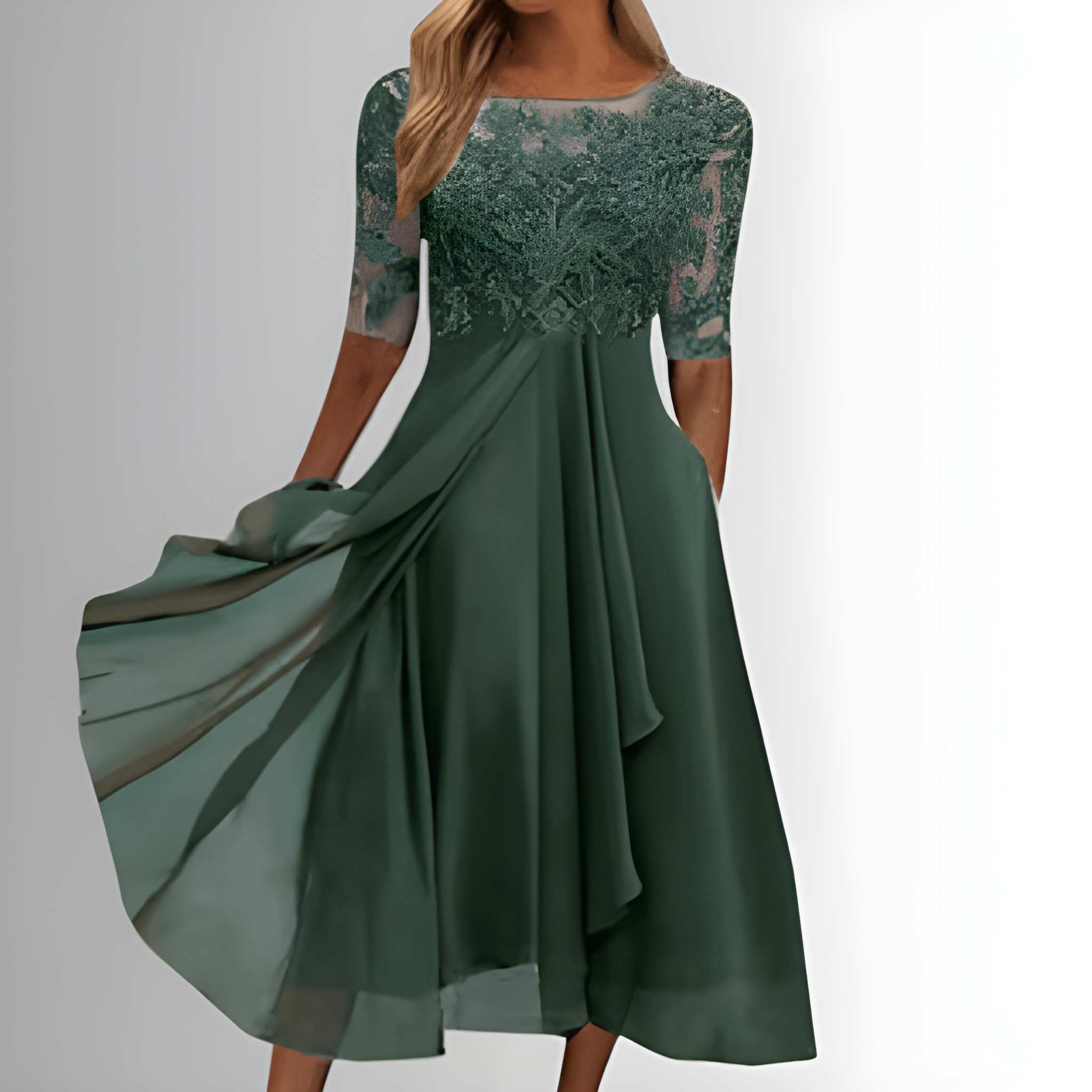 Dames Jurk | Kanten Top | Zwierige Maxi | Zomer