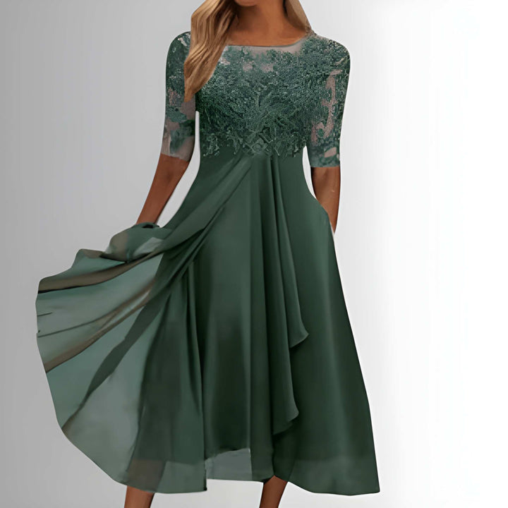 Dames Jurk | Kanten Top | Zwierige Maxi | Zomer