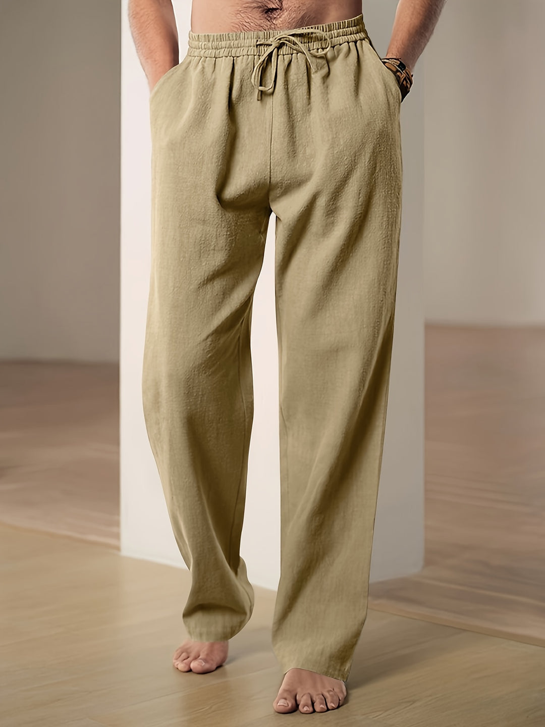 Heren Broek | Wijde Pijpen | Elastische Taille | Zomer