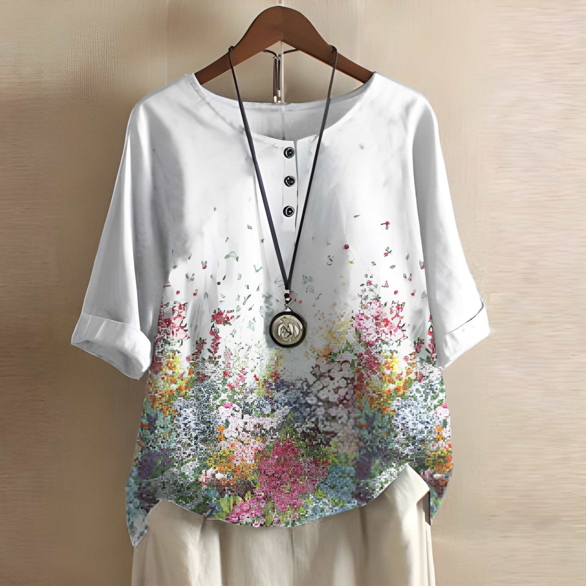 Dames Blouse | Vintage Bloemenprint | Losse Pasvorm | Zomer
