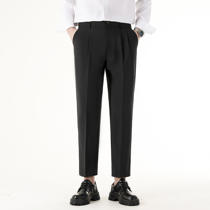 Herenbroek met straight fit en casual look - zwart