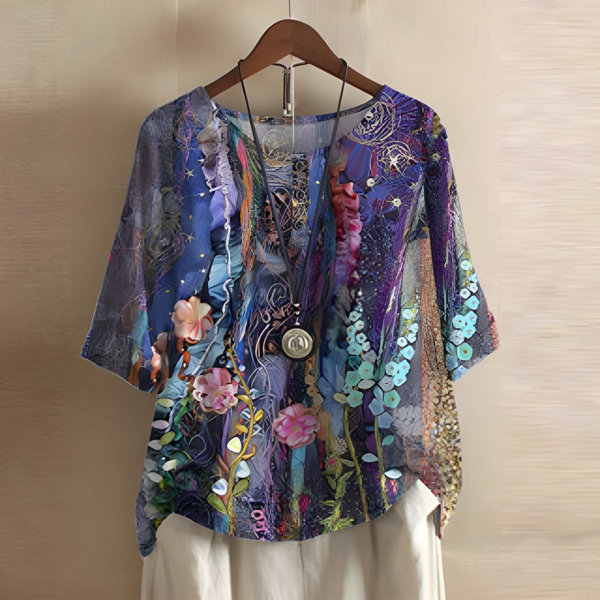 Dames Blouse | Vintage Bloemenprint | Losse Pasvorm | Zomer