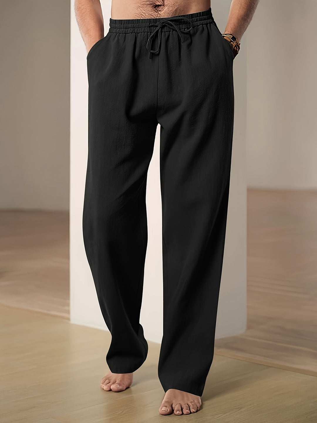 Heren Broek | Wijde Pijpen | Elastische Taille | Zomer