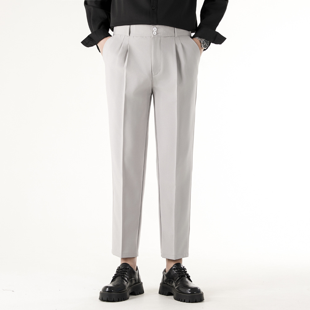 Herenbroek met straight fit en casual look - beige