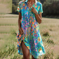 Dames Jurk | Bloemenprint | V-hals | Zomer