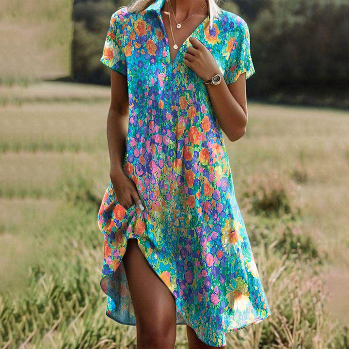 Dames Jurk | Bloemenprint | V-hals | Zomer
