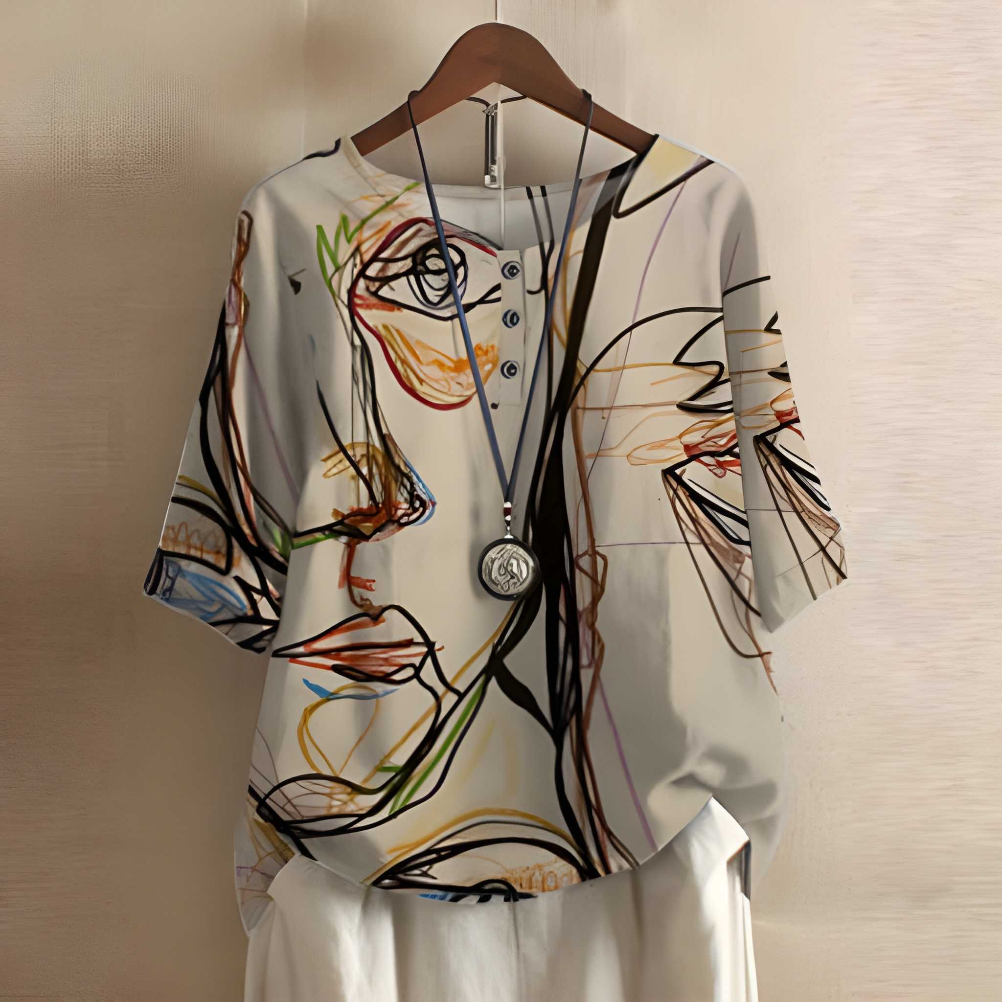Dames Blouse | Vintage Bloemenprint | Losse Pasvorm | Zomer
