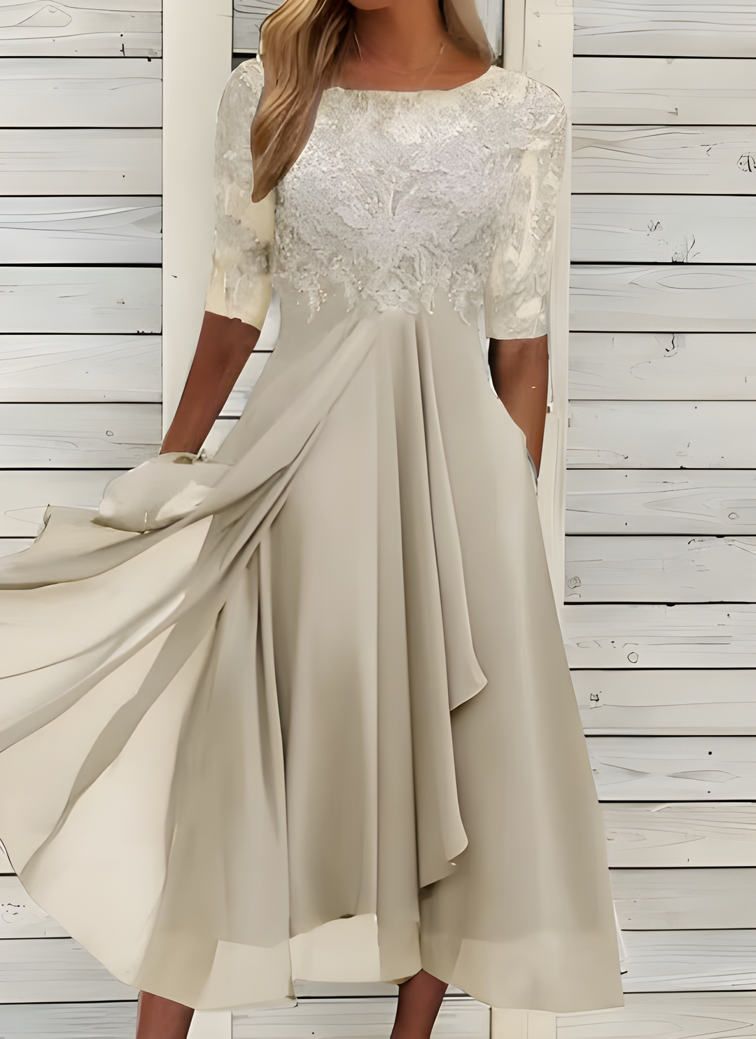 Dames Jurk | Kanten Top | Zwierige Maxi | Zomer