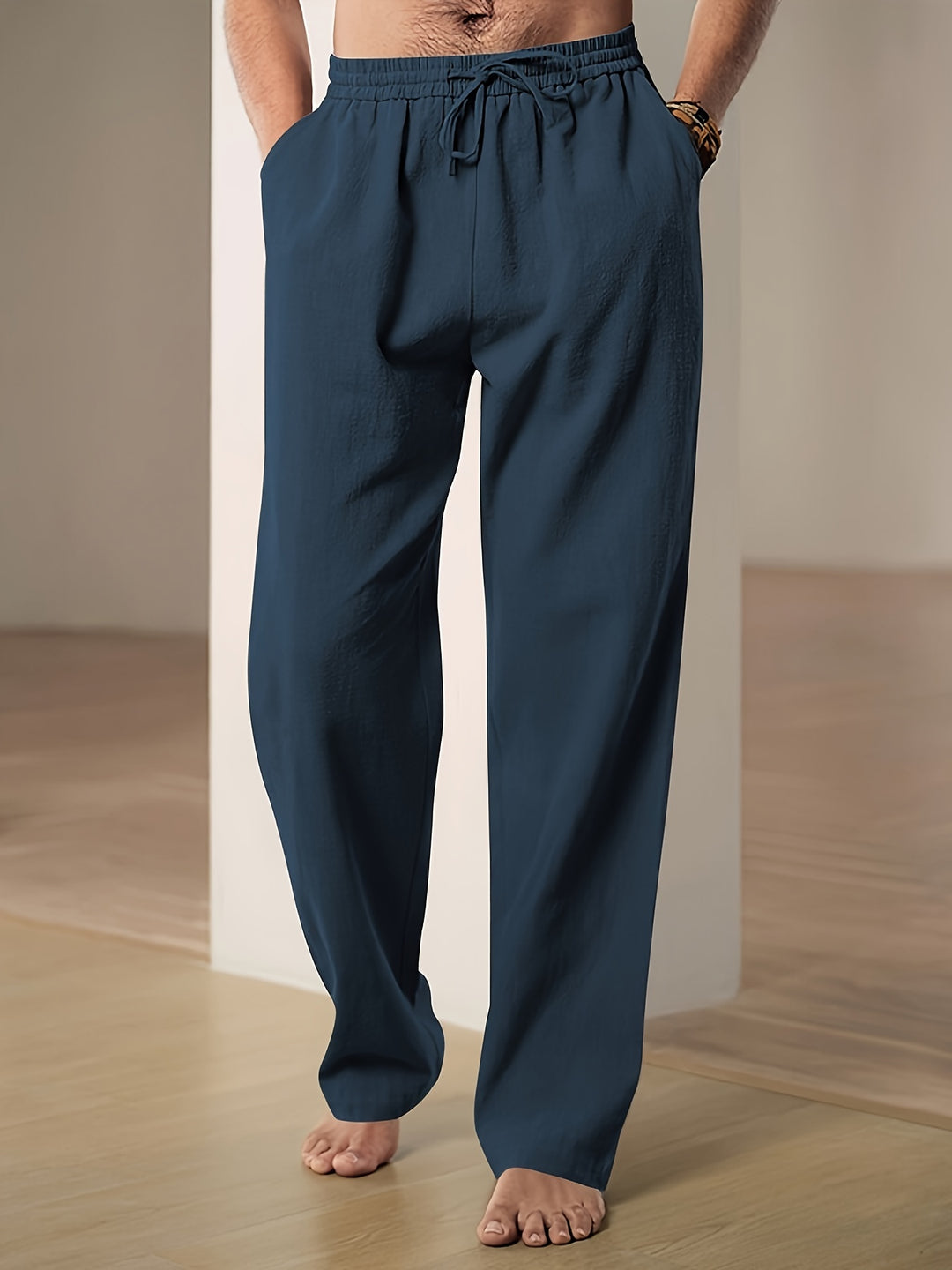 Heren Broek | Wijde Pijpen | Elastische Taille | Zomer
