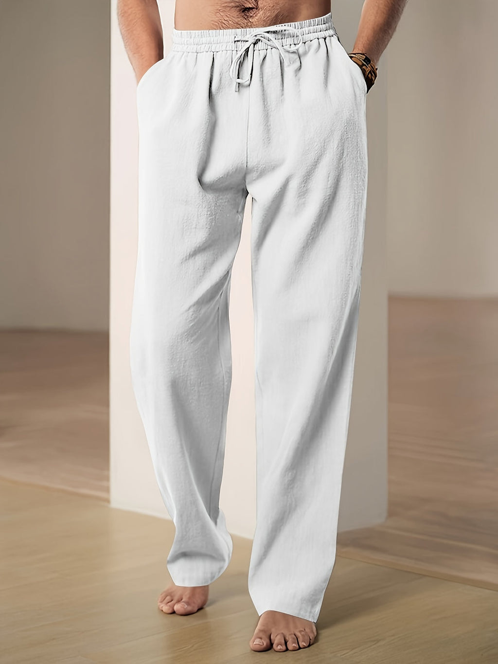 Heren Broek | Wijde Pijpen | Elastische Taille | Zomer