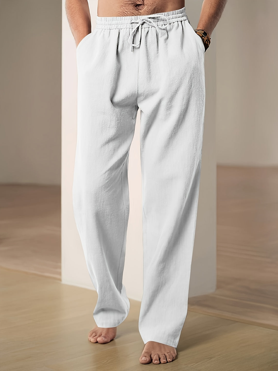 Heren Broek | Wijde Pijpen | Elastische Taille | Zomer